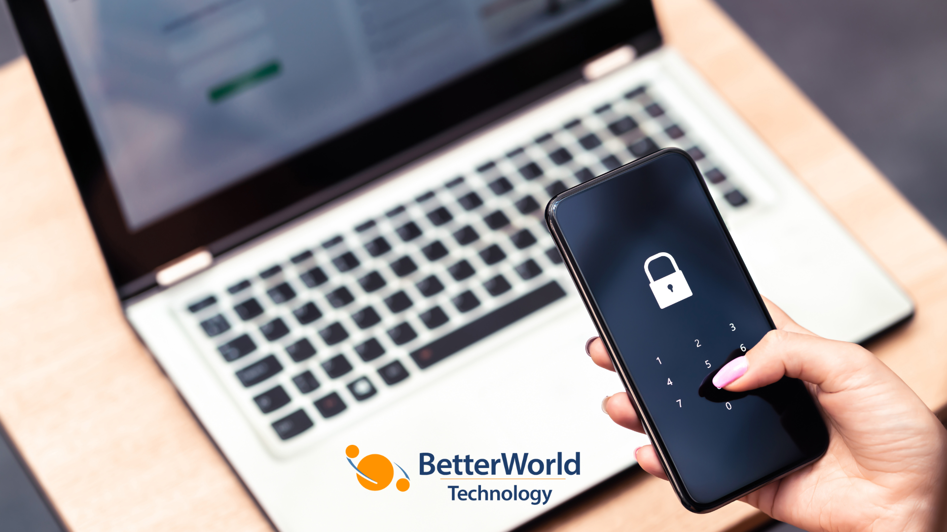 BetterWorld Technology, cybersecurity, lock, laptop, phone, auth